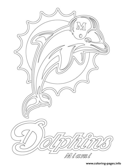 Miami Dolphins Logo Football Sport Coloring Pages Printable