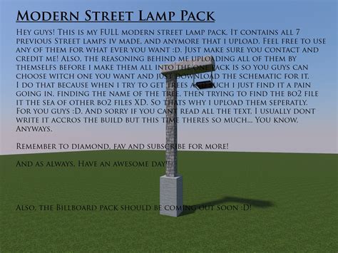 Modern Street Lamp Pack Minecraft Map