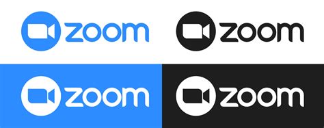 Zoom meeting logo set. Blue camera icon set logo. Live media streaming application for the phone ...