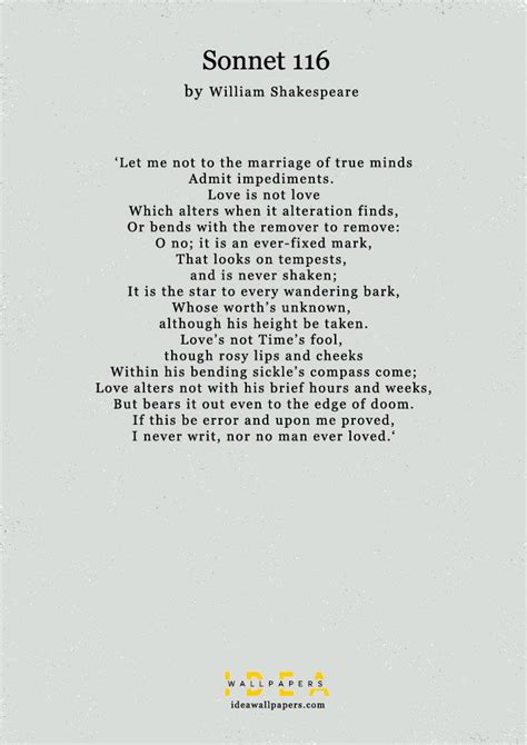 Sonnet 116 by William Shakespeare - Wedding Readings , Beautiful ...