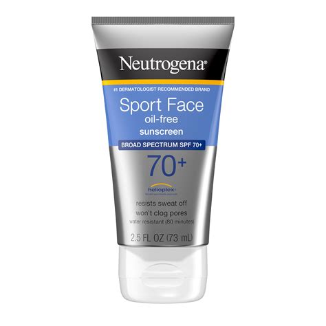 Neutrogena Sport Face Sunscreen Lotion, SPF 70 Oil-Free, 2.5 fl oz ...