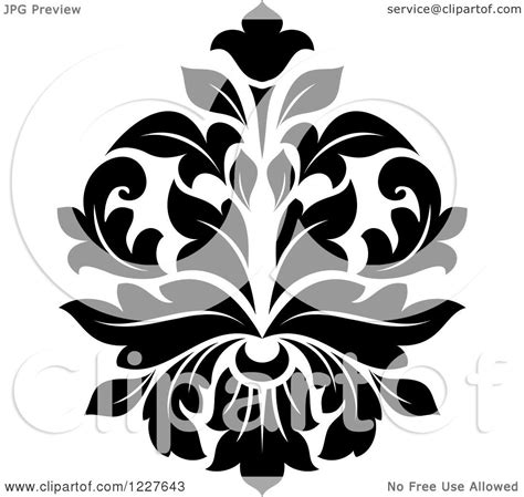 Black And White Damask Image Vector Clip Art Online Royalty Free - Clip Art Library