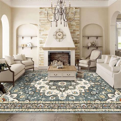 TOPRUUG Washable Oriental Area Rug - 9x12 Rugs for Living Room Soft Carpet for Bedroom ...