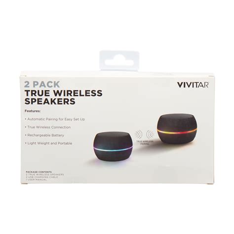 Vivitar True Wireless Bluetooth Speakers, 2 Count