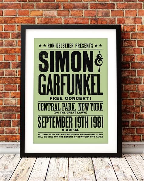 Simon and Garfunkel concert poster Simon and Garfunkel art