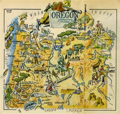 Oregon Pictorial Map, 1946