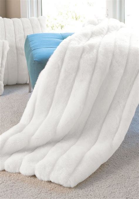 White Mink Signature Series Faux Fur Throws | Fabulous-Furs | Faux fur throw blanket, White faux ...