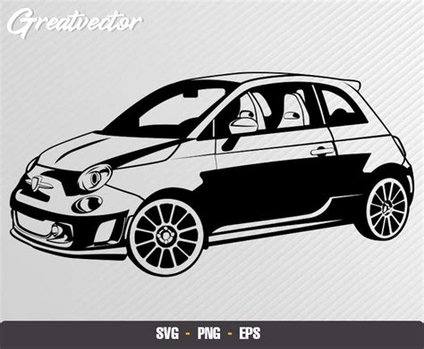 Fiat 500 abarth EPS SVG PNG Vector File | Etsy