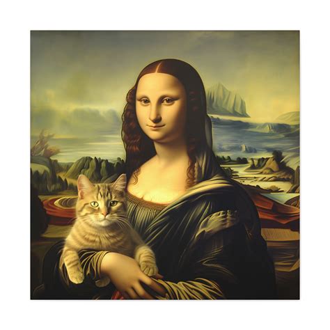 Cat and Mona Lisa Mashup: High-quality, Funny Art Print for Cat Lovers - Etsy