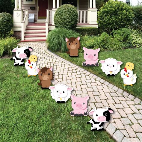 Farm Animals - Barnyard Animal Lawn Decorations - Outdoor Baby Shower or Birthday Party Yard ...