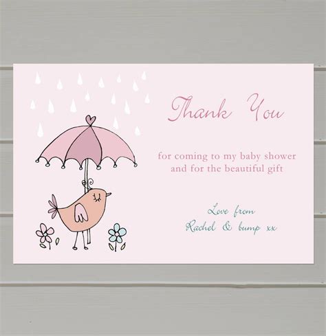 Thank You Card Template Baby Shower