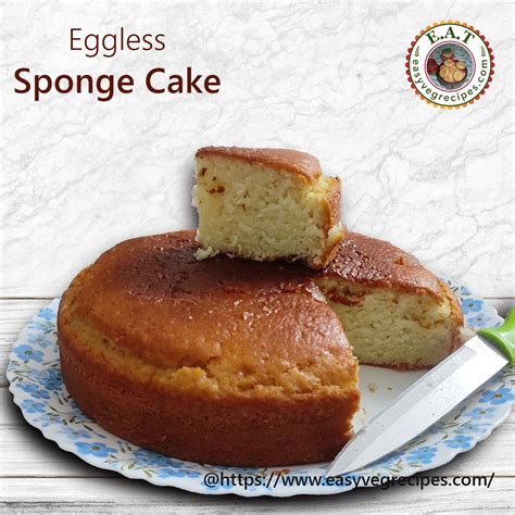 Eggless Sponge Cake Recipe | How to make Eggless Sponge Cake at home | (Eggless Simple Sponge ...