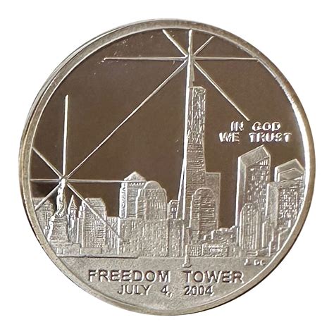 >2004 U.S. Silver Layered Freedom Tower, One Dollar Commemorative Coin ...