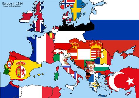 Ww1 Europe Map With Flags