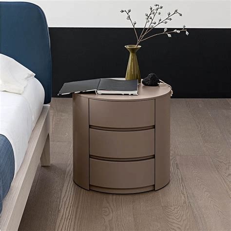 Theo round 2 or 3 drawer bedside cabinet by Mobilstella | Bedside cabinet, Round nightstand ...