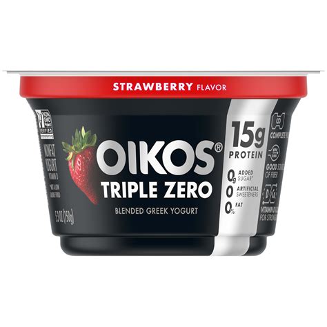 Oikos Triple Zero Strawberry Greek Yogurt, 5.3 Oz. – BrickSeek