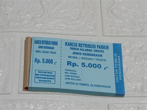 KARCIS PARKIR MOBIL 5000, 2 bndel | Lazada Indonesia