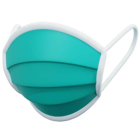 Premium Photo | A teal and teal face mask with a white background.