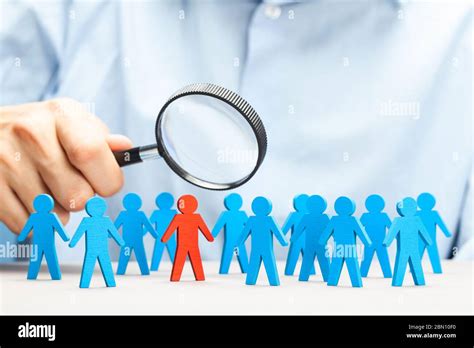 HR. Staff recruitment. Choosing a good leader. Search with a magnifying ...