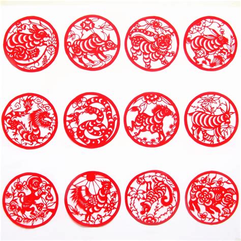 Chinese zodiac paper cut handmade paper cut art circle zodiac 16 chinese paper cutting on ...