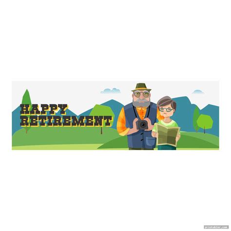 Happy Retirement Banner Printable - Gridgit.com