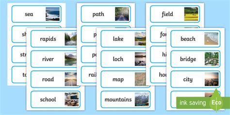 FREE! - Geographical Features Word Cards (Teacher-Made)