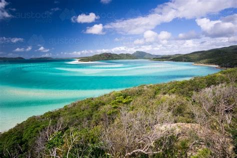 Image of View over Hill Inlet, Whitehaven Beach - Austockphoto