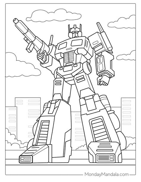 Free Coloring Pages For Boys Transformers Robe