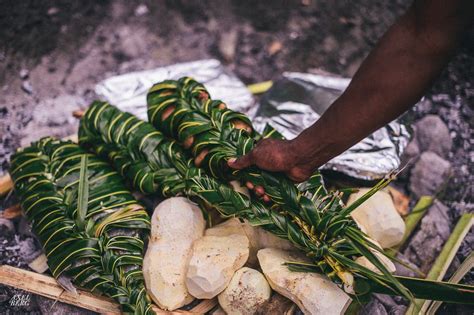 This photo above is a Fijian form of cooking, called Lovo. Lovo is used ...