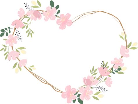 Circle Flower Frame Clipart Vector Circle Frame With Heart Circle ...