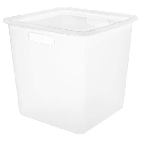 JORDBRUK storage box with lid, clear, 11x11x11" - IKEA