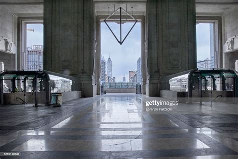 The empty interior inside of the Milano Central Station during the ...