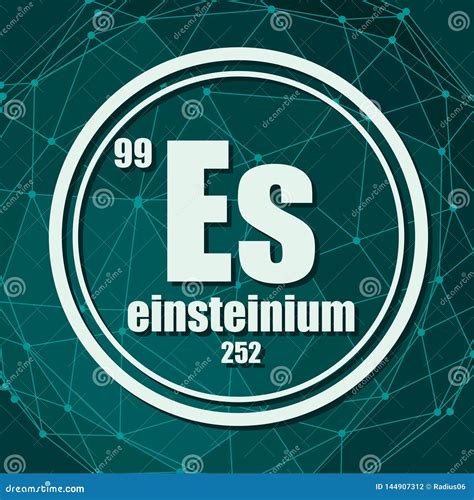 Einsteinium Chemical Element. Stock Vector - Illustration of futuristic ...