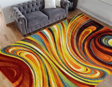 HR-Colorful Rainbow Area Rug 5x7 Rugs for Living Room Décor 2020 Rug Trends Bright Multi Modern ...