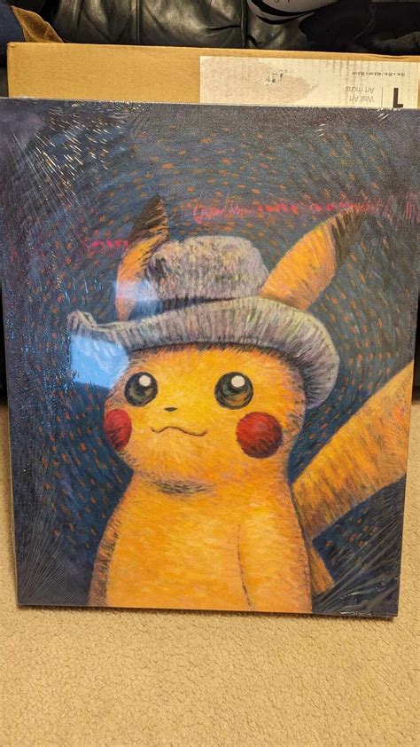 Pokémon Center × Van Gogh Museum: Pikachu - Grey Felt Hat Canvas Wall Art | eBay