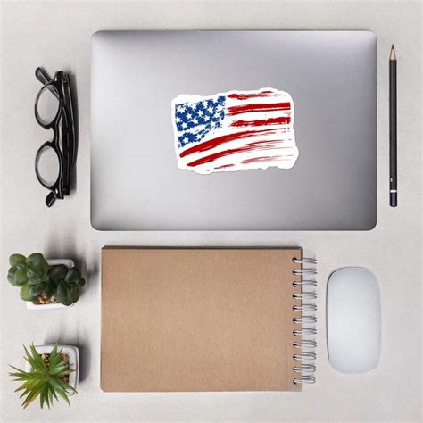 American Flag Vinyl Laptop Decal Faded Flag Sticker | Etsy
