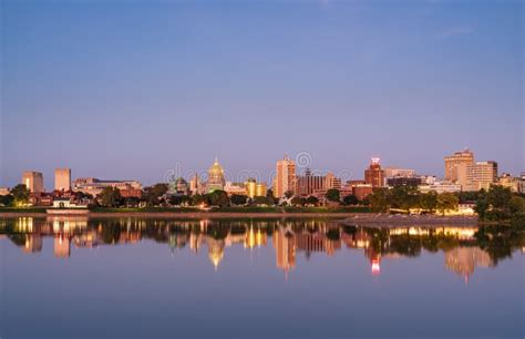 Buildings Illuminate the City Skyline of Harrisburg in Pennsylvania ...