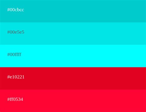 Cyan Color Palette | codes, combinations and schemes.