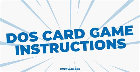 Dos Card game - How to play dos card game