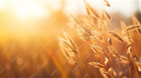 Premium AI Image | oat plant in a field at sunset summer nature background