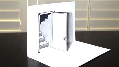 How to Draw a 3D Door and Steps Trick Art - YouTube