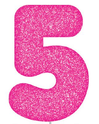 Pink Glitter Number 5 Candles Cake Topper Girl's Birthday Party Cake Decoration | eBay