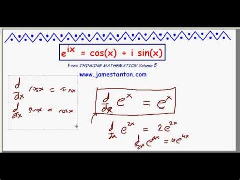 e^ix: Deriving Euler's Formula (TANTON Mathematics) - YouTube