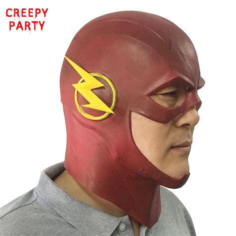 The Flash Mask Adults DC Movie Cosplay Costume Halloween Full Head Realistic Latex Party Masks ...