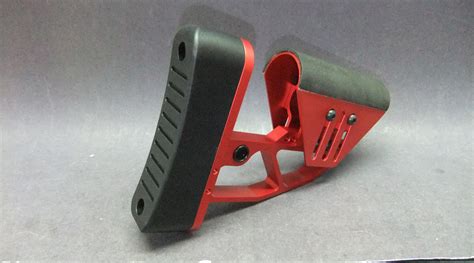 AR15 AR10 Tactical Red Aluminum Skeleton Minimalist Adjustable Butt ...