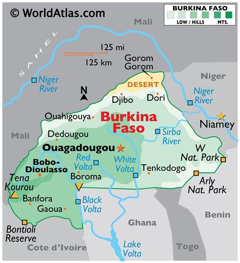 Burkina Faso Large Color Map