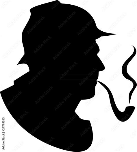 the vector silhouette pipe smoker Stock Vector | Adobe Stock