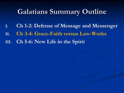 PPT - Galatians Summary Outline PowerPoint Presentation, free download ...