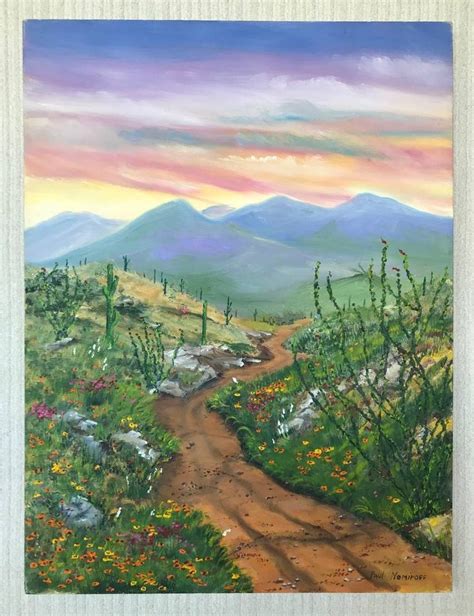 Sonoran Sunset Painting | Sunset painting, Original landscape painting ...