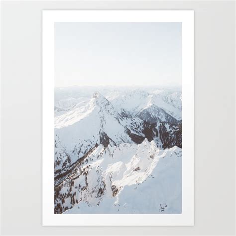 Snowy Mountains in Washington | Pt. 2 Art Print by beccatapert | Society6